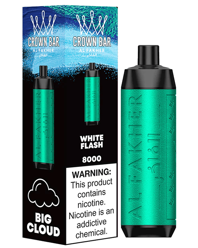 Al Fakher Crown Bar Disposable Vape White Flash (8,000 Puffs) Smoke & Vape Shops Al Fakher Crown Bar Disposable Vape White Flash (8,000 Puffs) Smoke & Vape Shops