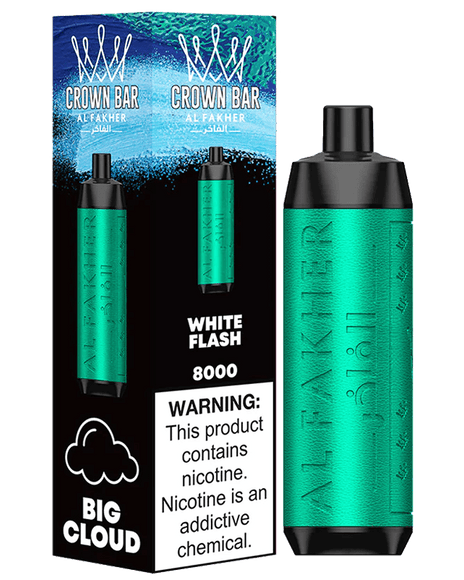 Al Fakher Crown Bar Disposable Vape – White Flash (8,000 Puffs)