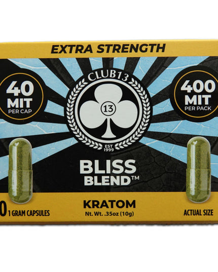Club 13 Bliss Blend Extra Strength Kratom Capsules – 10‑Count