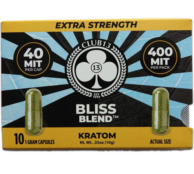 Club 13 Bliss Blend Extra Strength Kratom Capsules – 10‑Count