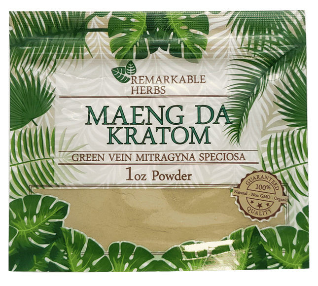 Remarkable Herbs Green Vein Maeng Da Kratom Powder – 1 oz (28 g)