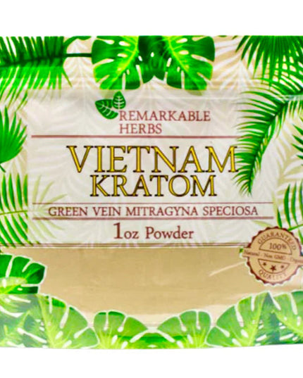 Remarkable Herbs Green Vein Vietnam Kratom Powder – 1 oz (28 g)