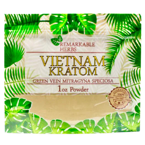 Remarkable Herbs Green Vein Vietnam Kratom Powder – 1 oz (28 g)