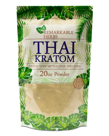Remarkable Herbs Green Vein Thai Kratom Powder – 20 oz (≈567 g)