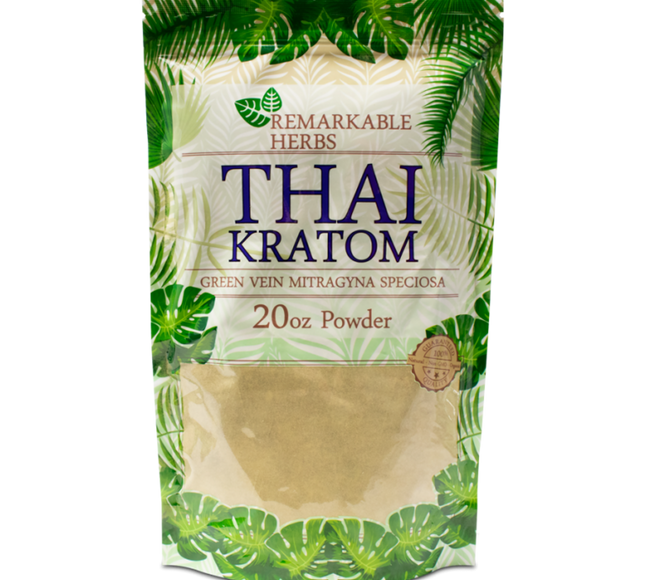 Remarkable Herbs Green Vein Thai Kratom Powder – 20 oz (≈567 g)