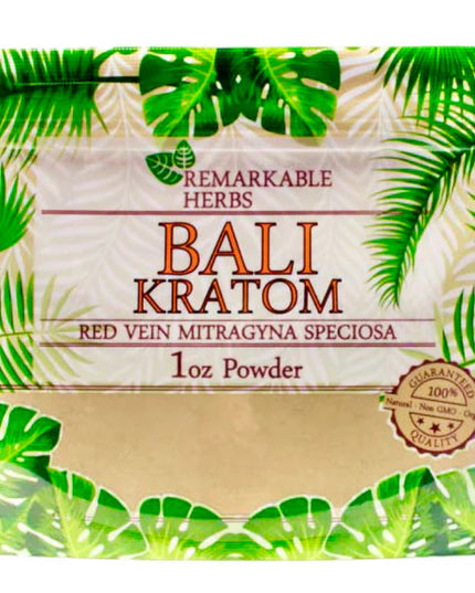 Remarkable Herbs Red Vein Bali Kratom Powder – 1 oz (28 g)