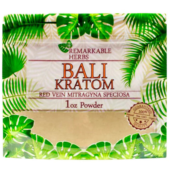 Remarkable Herbs Red Vein Bali Kratom Powder – 1 oz (28 g)