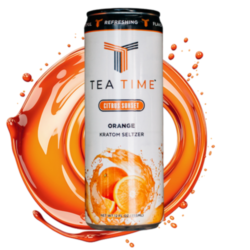 Tea Time Orange Seltzer – Citrus Bright Kratom Beverage (45 mg