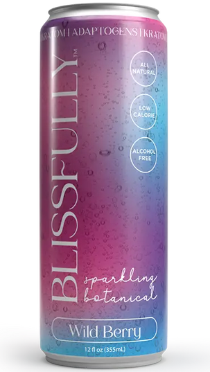 Blissfully Kratom Seltzer Botanical – Wild Berry