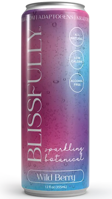 Blissfully Kratom Seltzer Botanical – Wild Berry